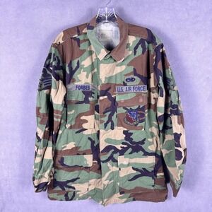 Air Force Mens Coat Hotweather Woodland 482d Fighter Wing Medium long With Patch